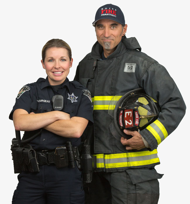 Firefighter and Police Woman